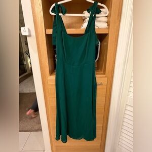 Reformation Strap Green Dress